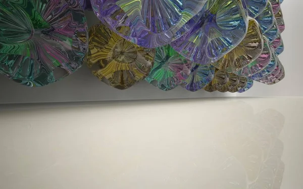 Органічна архітектура з кольоровою скляною геосферою — стокове фото