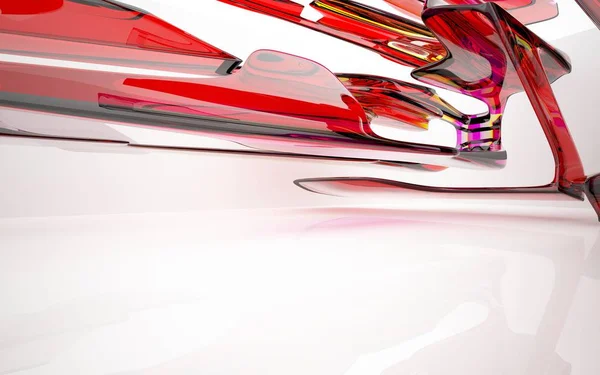 Dynamisch interieur met glazen objecten — Stockfoto