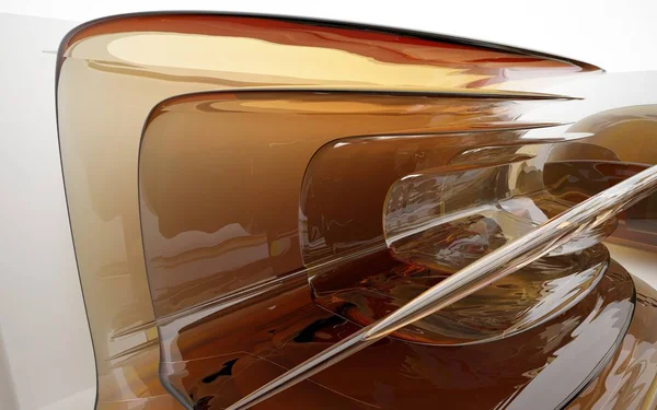 ガラス製のオブジェのダイナミックなインテリア — ストック写真