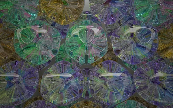 Organische architectuur met gekleurde glazen geosfeer — Stockfoto