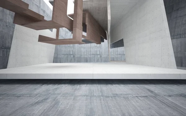 Tomt, mørkt, abstrakt, brunt betongrom – stockfoto