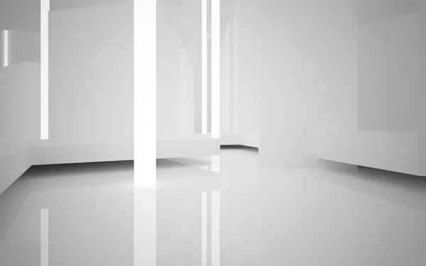 Абстрактный динамичный белый интерьер — стоковое фото