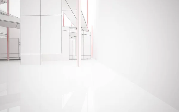 Bílý interiér s objekty — Stock fotografie