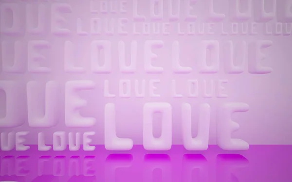 Dynamic interior with word "love" — Stock Photo, Image