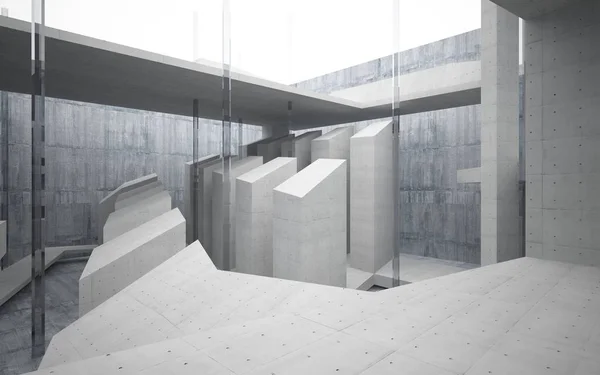 Quarto vazio interior de concreto — Fotografia de Stock