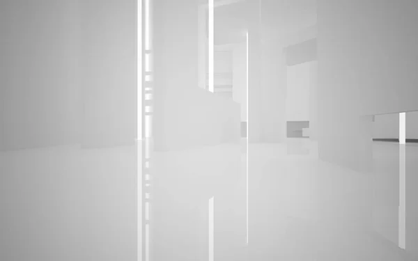 Abstract dynamic white interior — Stock Photo, Image