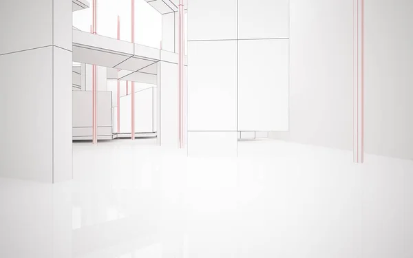 Interior branco com objetos — Fotografia de Stock