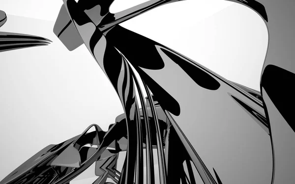 Dynamiczne wnętrze czarno-białe — Zdjęcie stockowe