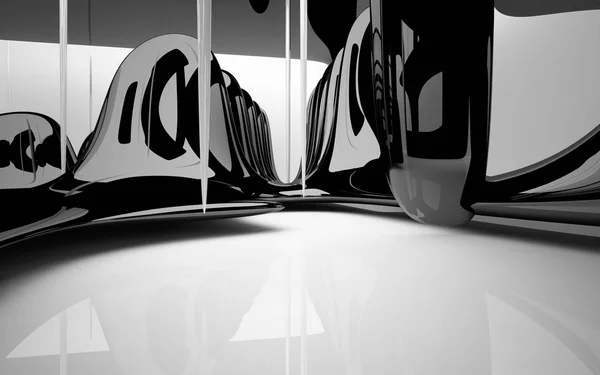 Dynamisk sort og hvid interiør - Stock-foto