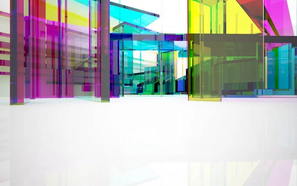 Bílý interiér s barevné objekty — Stock fotografie