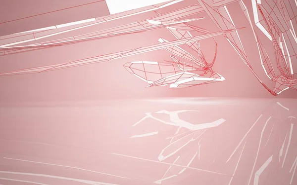 Quarto abstrato rosa vazio interior — Fotografia de Stock