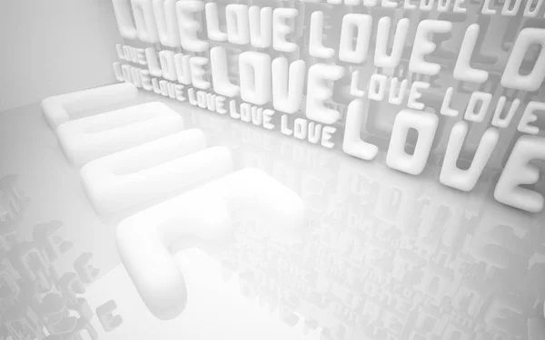 Dynamické interiér s slovo "láska" — Stock fotografie