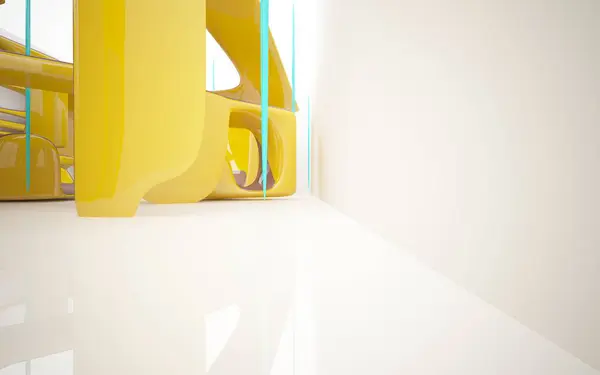 Intérieur dynamique avec des objets jaunes — Photo