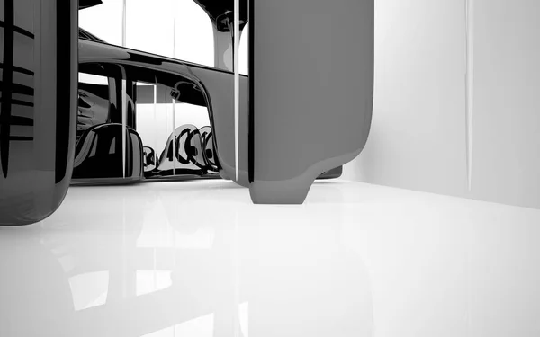 Intérieur dynamique noir et blanc — Photo