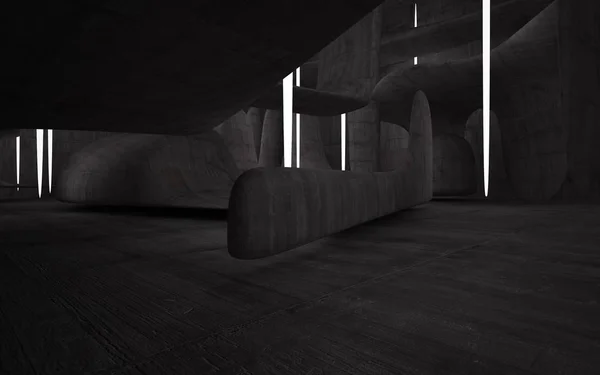 Lege donkere kamer glad interieur — Stockfoto
