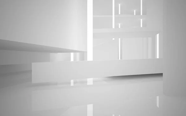 Abstract dynamic white interior — Stock Photo, Image