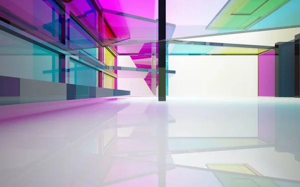 Architecturale interieur met gradiënt glazen — Stockfoto