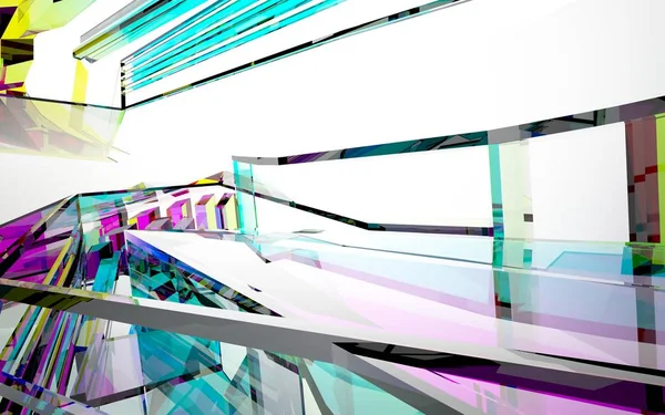 Interieur met glanzende gekleurde panelen — Stockfoto