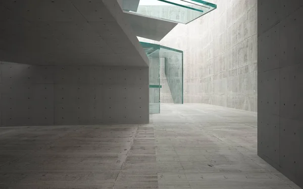 Interior abstrato de vidro e concreto — Fotografia de Stock