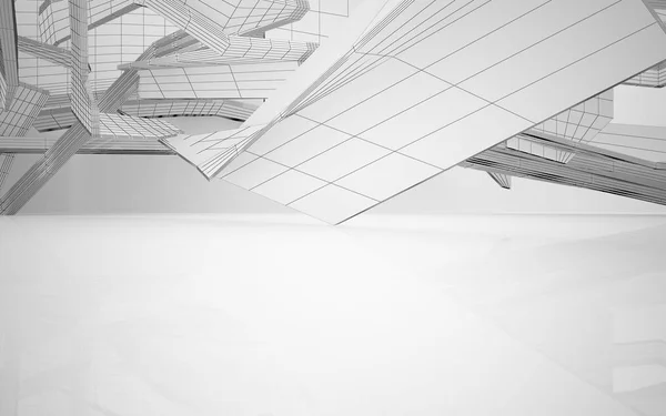 Abstract dynamic white interior — Stock Photo, Image