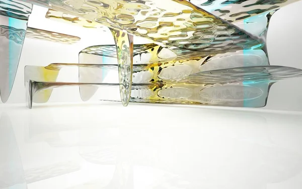 Динамичный интерьер с цветным стеклом — стоковое фото