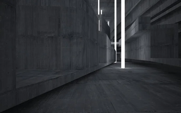 Boş karanlık odası beton iç — Stok fotoğraf