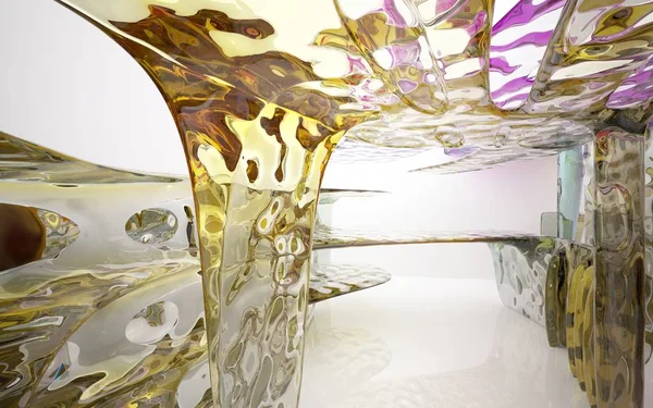 Динамичный интерьер с цветным стеклом — стоковое фото