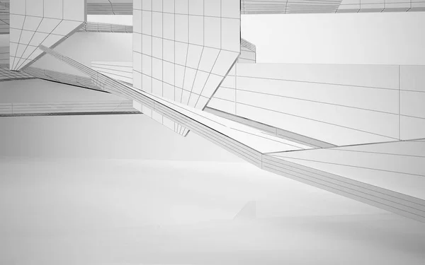 Abstrakt dynamisk hvid interiør - Stock-foto