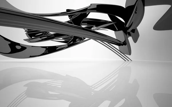 Dynamisk sort og hvid interiør - Stock-foto