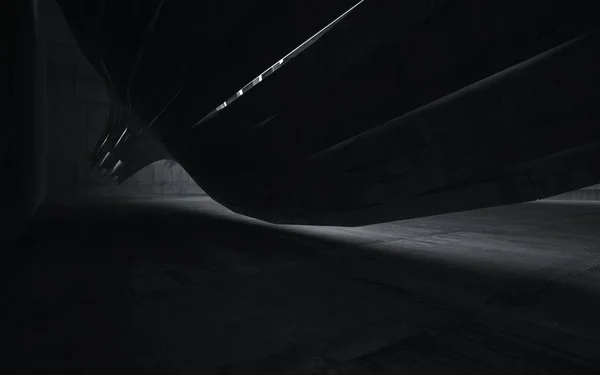 空の暗い部屋の滑らかなインテリア — ストック写真