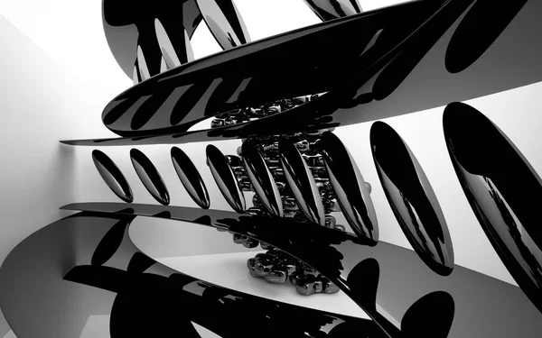 Dynamisches Schwarz-Weiß-Interieur — Stockfoto