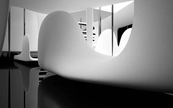Dynamické černobílý interiér — Stock fotografie