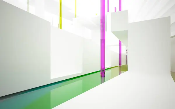 Interior blanco con objetos de colores —  Fotos de Stock