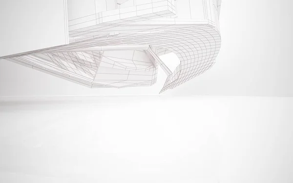 Interno bianco con oggetti lisci — Foto Stock