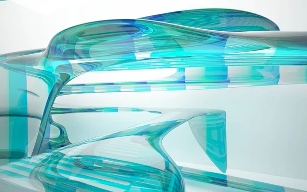 ガラス製のオブジェのダイナミックなインテリア — ストック写真