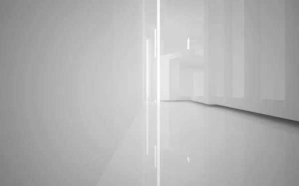 Abstracte dynamische wit interieur — Stockfoto