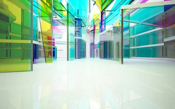 Dynamischer Innenraum mit glatten Objekten — Stockfoto