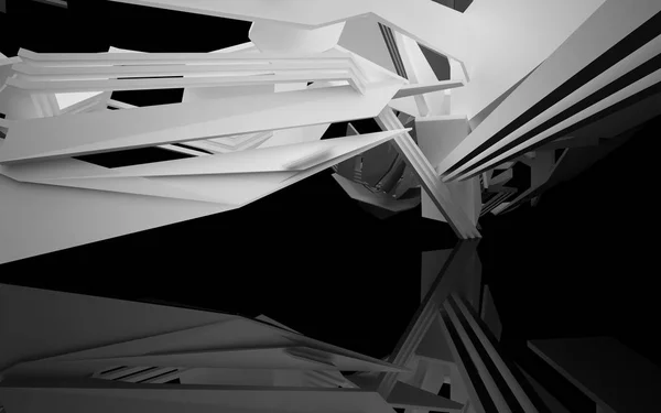 Interior preto e branco dinâmico — Fotografia de Stock