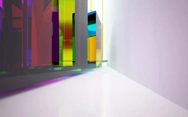 Wit interieur met kleurrijke objecten — Stockfoto