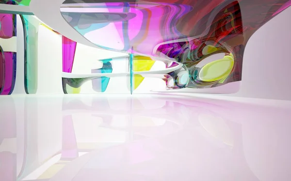 ग्रेडिएंट ग्लास के साथ वास्तुकला आंतरिक — स्टॉक फ़ोटो, इमेज