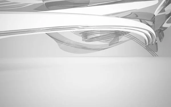 Abstraktní dynamický bílý interiér — Stock fotografie