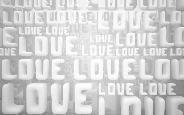 Dynamisch interieur met woord "liefde" — Stockfoto