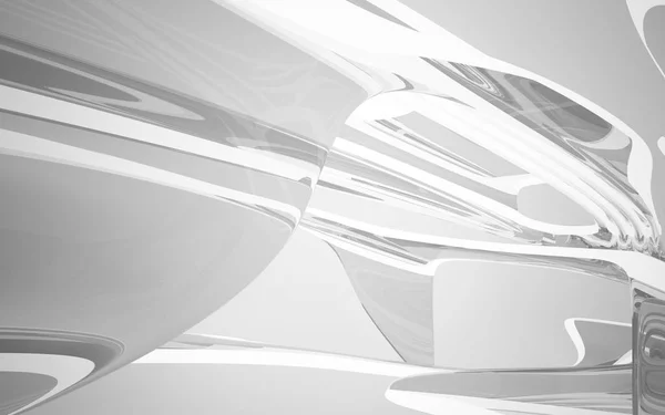 Абстрактный динамичный белый интерьер — стоковое фото