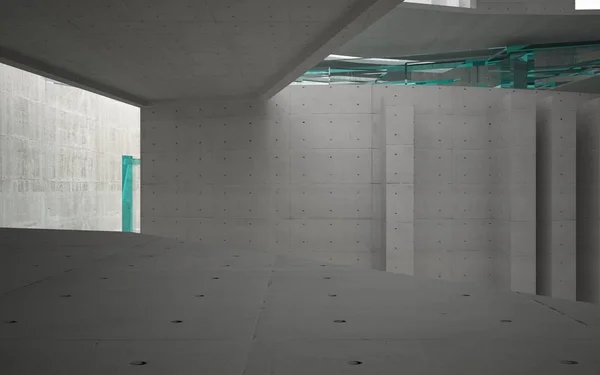 Абстрактний інтер'єр зі скла та бетону — стокове фото