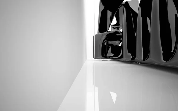 Dynamic black and white interior — Stock Photo, Image