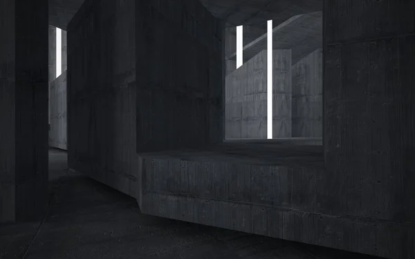 Leere dunkle Raum Beton Innenraum — Stockfoto