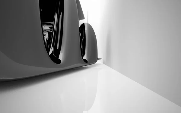 Динамичный черный и белый интерьер — стоковое фото