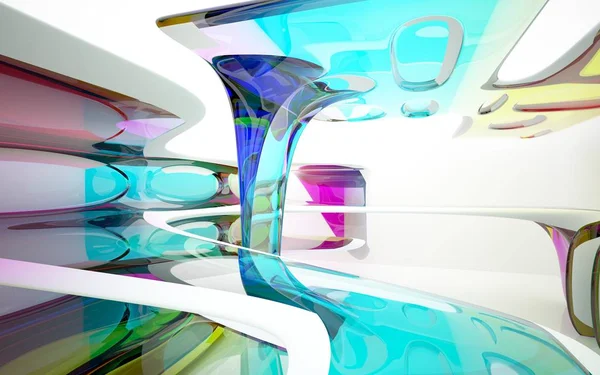 Архитектурный интерьер с градиентным стеклом — стоковое фото