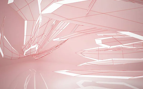 空粉色抽象室内 — 图库照片