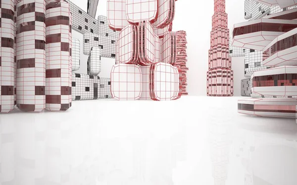 Белый интерьер с цветными предметами — стоковое фото